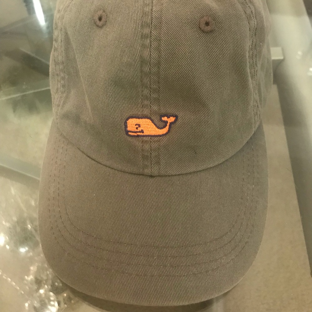 Olive Vineyard Vines Hat with Orange Logo Sold out